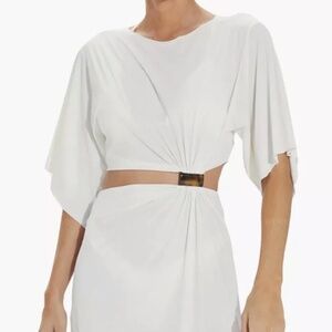 Vix Zaila Cutout Coverup Mini Dress White Large L Cutout Cover Up $268